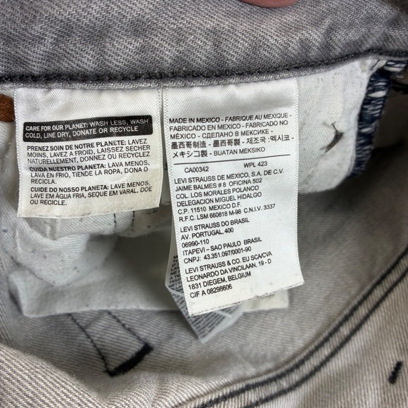 Levi Strauss 501 Jeans Mens 42x32 Gray Button Fly Straight Leg Denim Utility - Picture 6 of 10